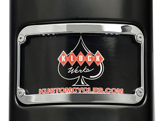 Curved Number Plate Frame with LED Lights - Chrome.