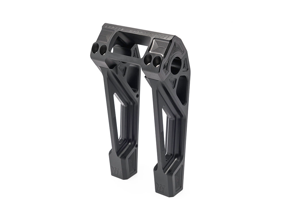 8in. Straight Fastback Risers - Black. Fits Softail Street Bob, Low Rider ST, Standard & Breakout 2018-2024