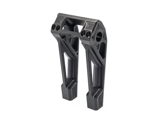 8in. Straight Fastback Risers - Black. Fits Softail Street Bob, Low Rider ST, Standard & Breakout 2018-2024