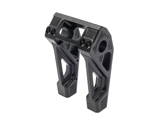 6in. Straight Fastback Risers - Black. Fits Softail Street Bob, Low Rider ST, Standard & Breakout 2018-2024