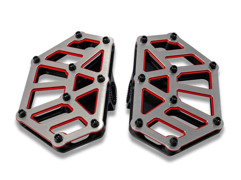 NXL Redline Mini Floorboards without Adapters - Black, Red & Stainless