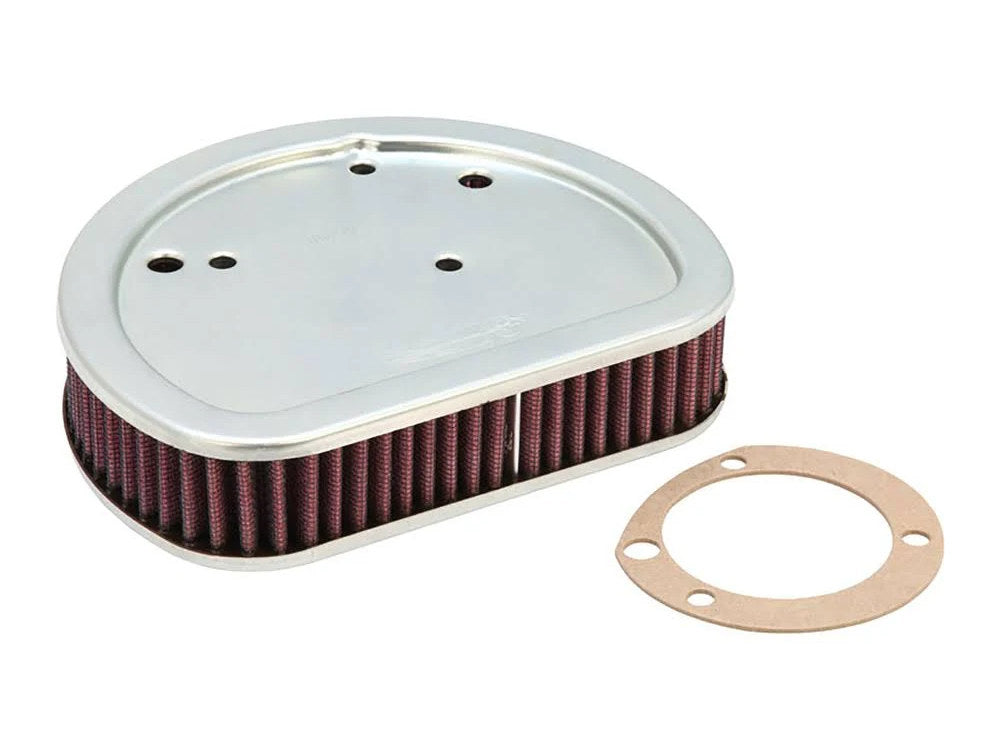 High-Flow Air Filter Element. Fits Twin Cam with OEM Round Air Cleaner Cover. Crossbones 2008-2011, Blackline 2011-2013, Slim 2012-2017 & Street Bob 2014-2017