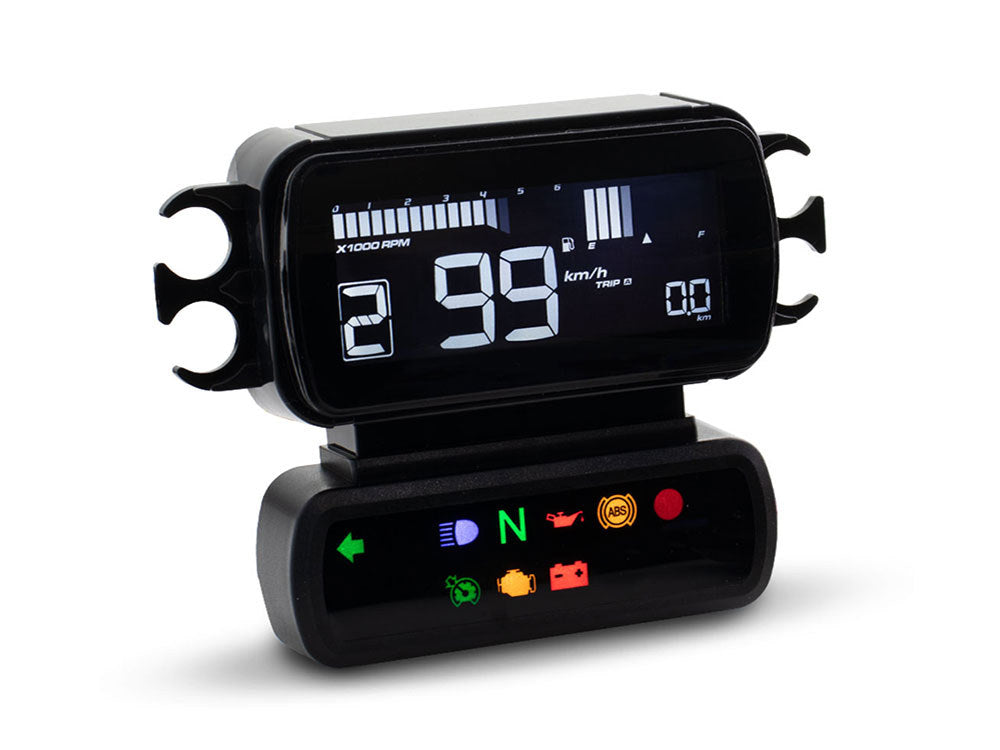 Speedometer/Tachometer - Black. Fits Softail 2011-2017, Dyna 2012-2017, Sportster 2014-2021 & Road King 2014up when Running Late Model Breakout/Street Bob Gauge Housing