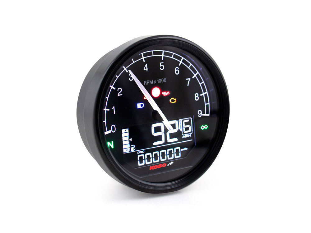 3-7/16in. Digital Speedometer with Tachometer - Black.