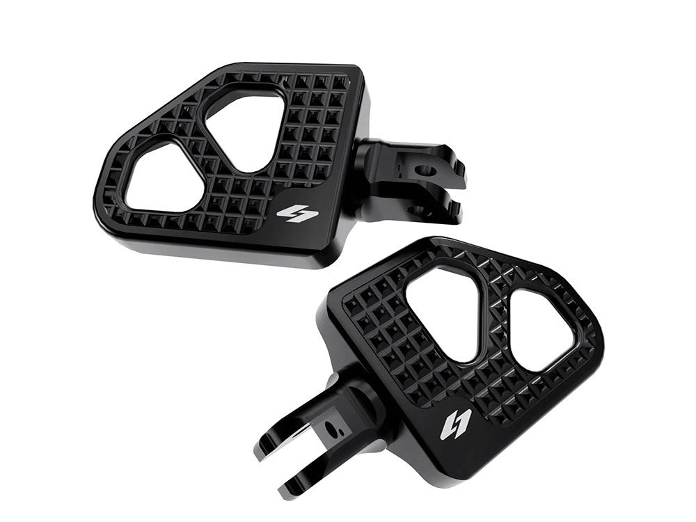 Max Lean Mini Floorboards - Black. Fits Softail 2018up Front Rider