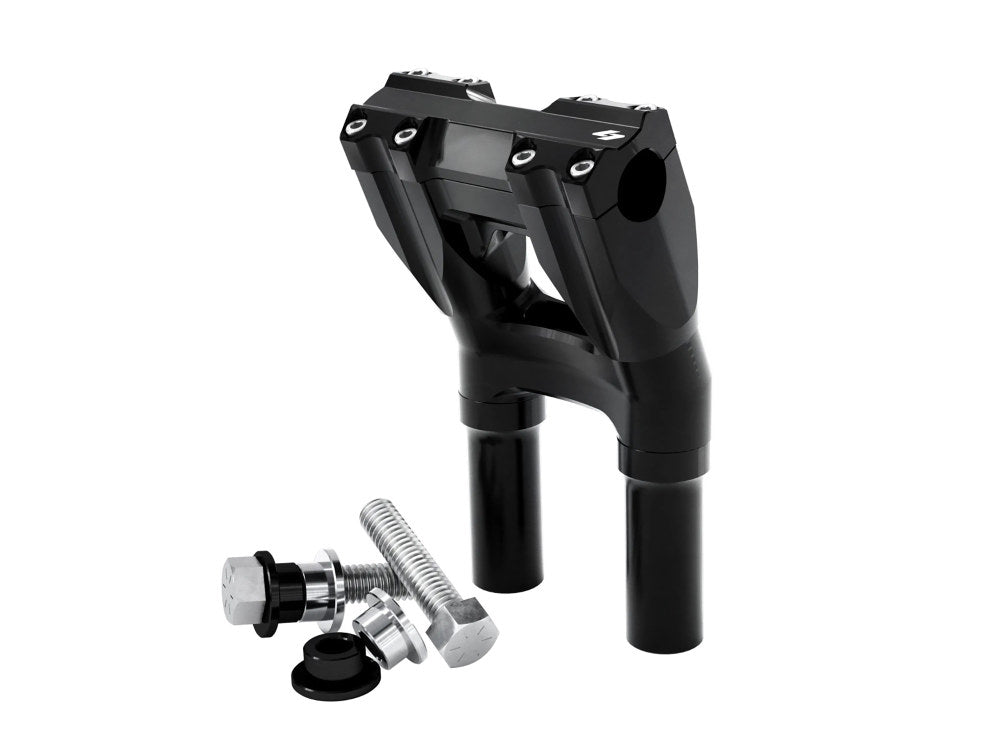 8in. Kickback x 1in. Clamp Isolated Riser Kit - Black. Fits 1in. Handlebar