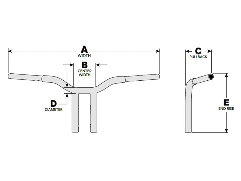 14in. x 1-1/4in. Straight One Piece Kage Fighter Handlebar - Gloss Black.