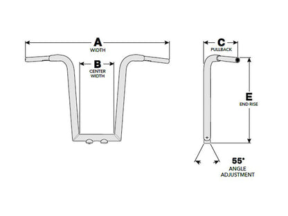 13in. x 1-1/2in. Miter Cut Tree Hugger Handlebar - Chrome.