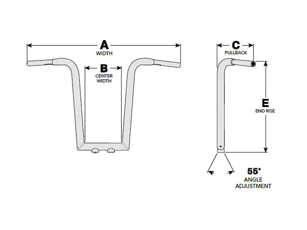 13in. x 1-1/2in. Miter Cut Tree Hugger Handlebar - Gloss Black.