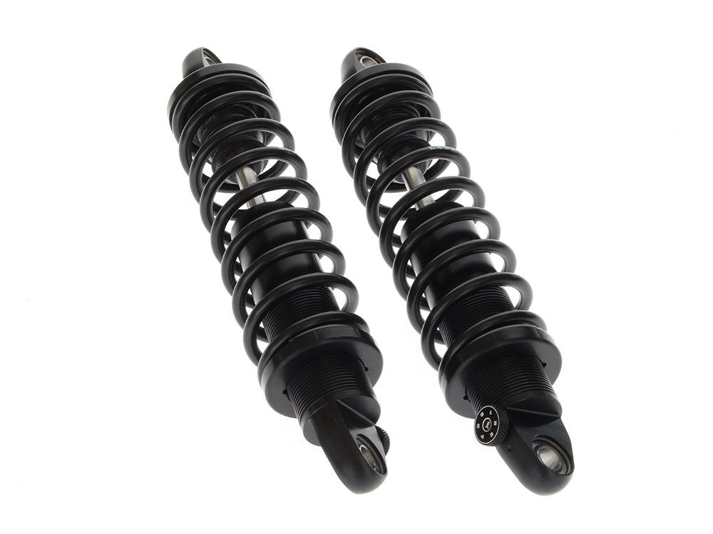 REVO-A Series, 13in. Adjustable Rear Shock Absorbers - Black. Fits Dyna 1991-2017.
