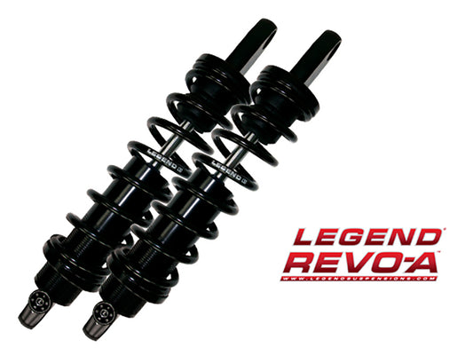 REVO-A Series, 14in. Adjustable Rear Shock Absorbers - Black. Fits Dyna 1991-2017.
