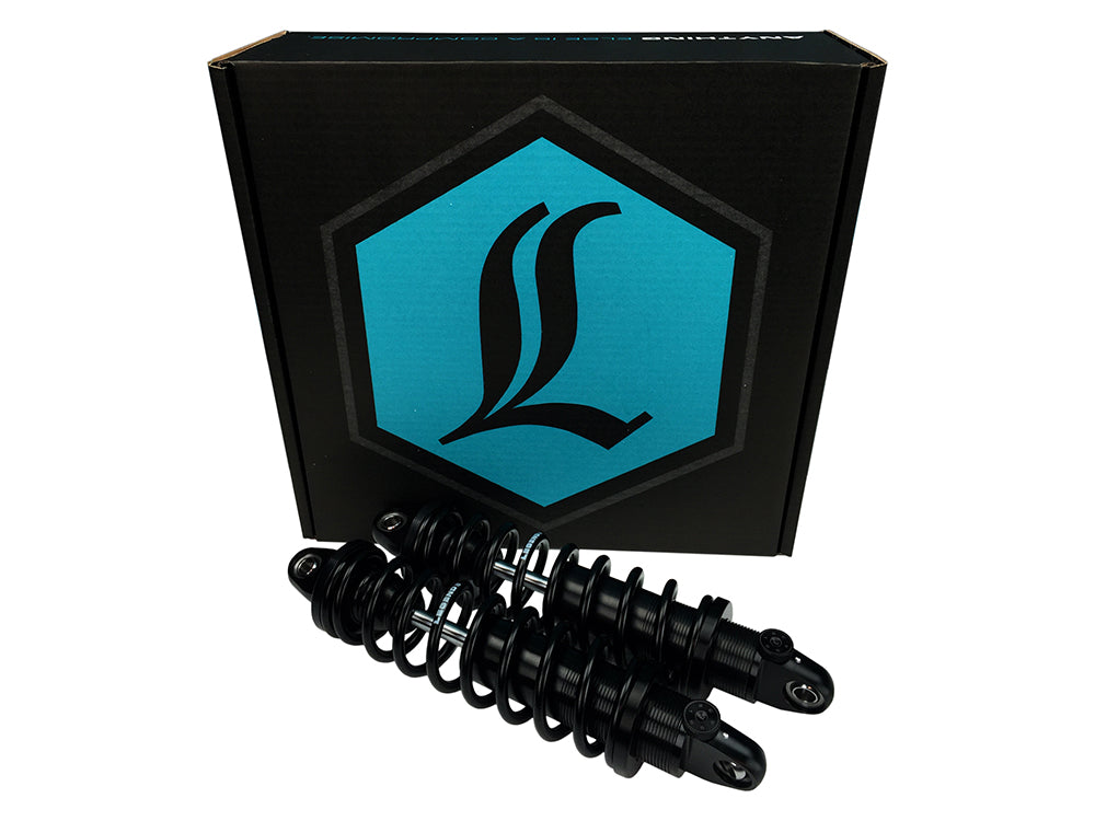 REVO-A Series, 12in. Adjustable Rear Shock Absorbers - Black. Fits Sportster 2004-2021