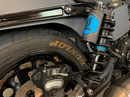 Revo ARC Piggyback Suspension. 14in. Adjustable, Heavy Duty Spring Rate, Rear Shock Absorbers - Black. Fits Dyna 1991-2017.