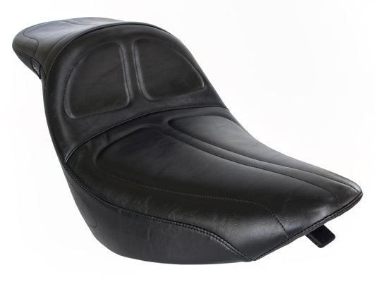 Maverick Daddy Long Legs Dual Seat - Extended Reach. Fits Softail 2006-2017 with OEM 200 Rear Tyre.