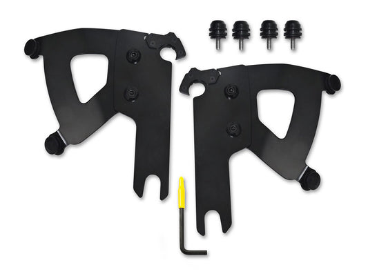 Black Road Warrior Trigger-Lock Mounting Hardware. Fits Road King Custom 2004-2007 & Road King Special 2017-2025