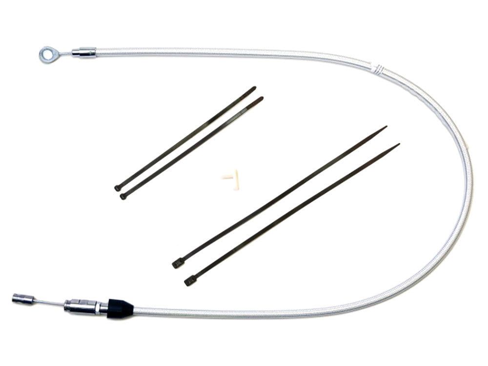 48in. Quick Connect Upper Clutch Cable - Sterling Chromite. Fits Softail 2018-2024 & Most Touring 2021-2024