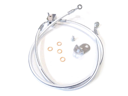 Rear Brake Line - Sterling Chromite. Fits FX Softail 2006 Models with 200 Tyre