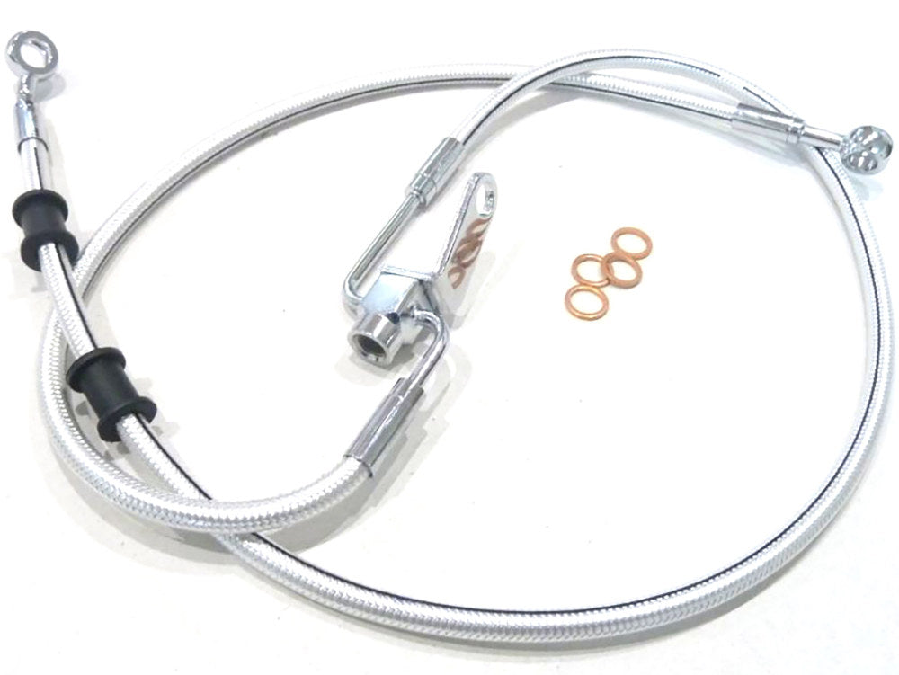 Rear Brake Line - Sterling Chromite. Fits Softail 2007 Only
