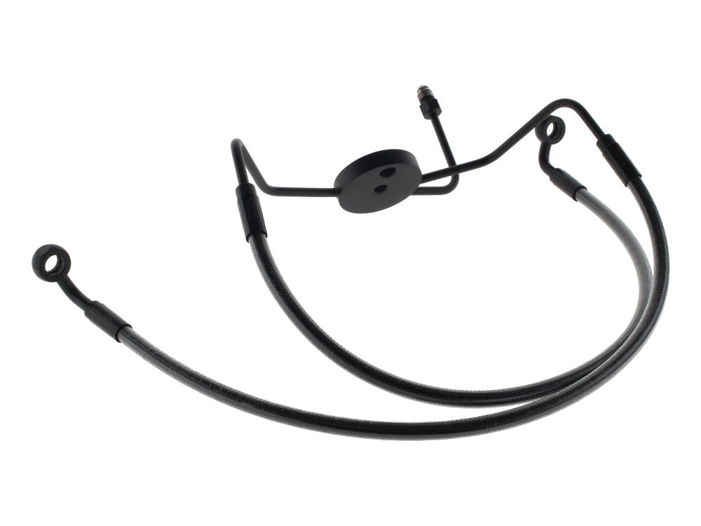 Lower Front Brake Line with T-Piece - Black Pearl. Fits Touring 1984-2007 with Dual Front Calipers.