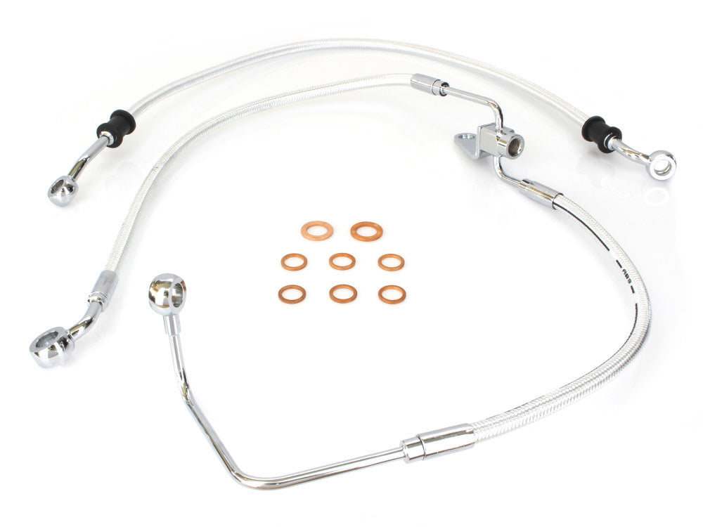 Rear Brake Line - Sterling Chromite. Fits Softail 2011-2017 with ABS.