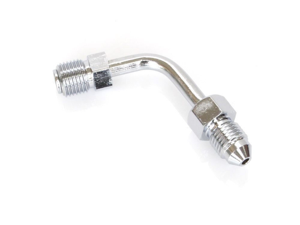 ABS Top Brake Line to Lower Brake Line T-Piece Adapter - Chrome. Fits Softail 2018up.