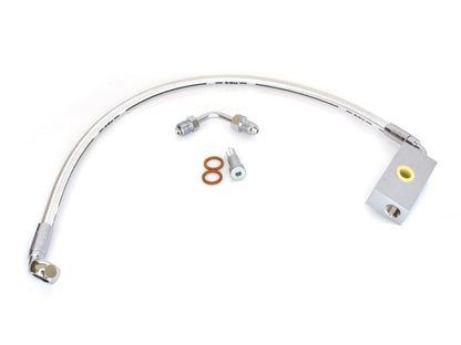 Stock Length Lower Front Brake Line - Sterling Chromite. Fits Softail 2018up