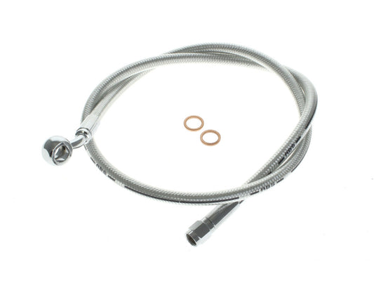 34in. Upper Front Brake Line with 10mm x 35 Degree Banjo - Sterling Chromite.