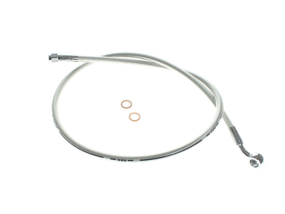 36in. Upper Front Brake Line with 10mm x 35 Degree Banjo - Sterling Chromite.