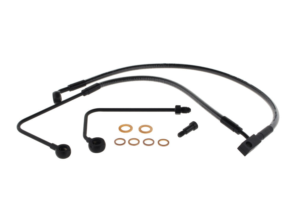 Stock Length Lower Front Brake Line - Black Pearl. Fits FLST Softail 2011-2017 & Breakout 2015-2017