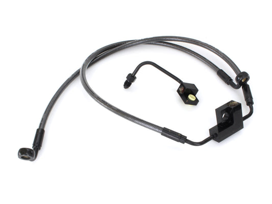 +2in. Over Length Lower Front Brake Line - Black Pearl. Fits Dyna Fat Bob 2012-2017 & Dyna Low Rider 2014-2017