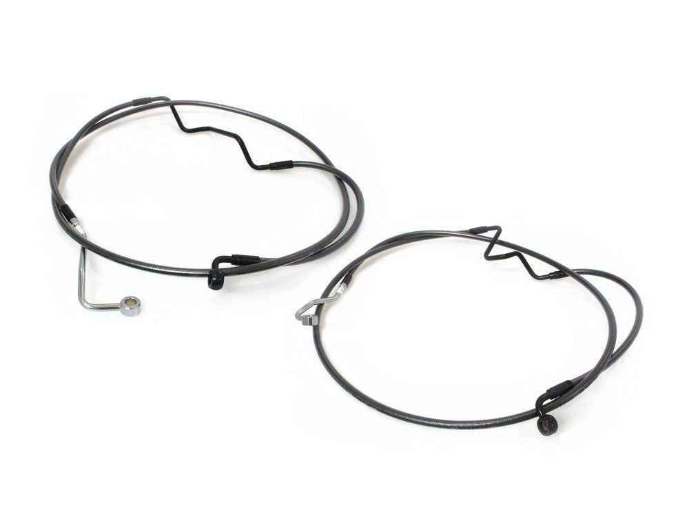 +2in. Over Length Lower Front Brake Line - Black Pearl. Fits Touring 2014-2023