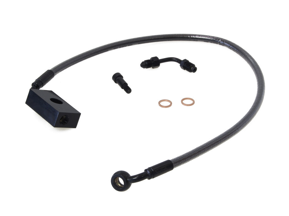 +6in. Length Lower Front Brake Line - Black Pearl. Fits Softail 2018up
