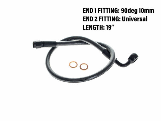 19in. Upper Front Brake Line with 10mm x 90 Degree Banjo - Black Pearl.