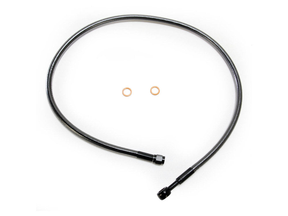 32in. Upper Front Brake Line with 10mm x 180 Degree Banjo - Black Pearl.