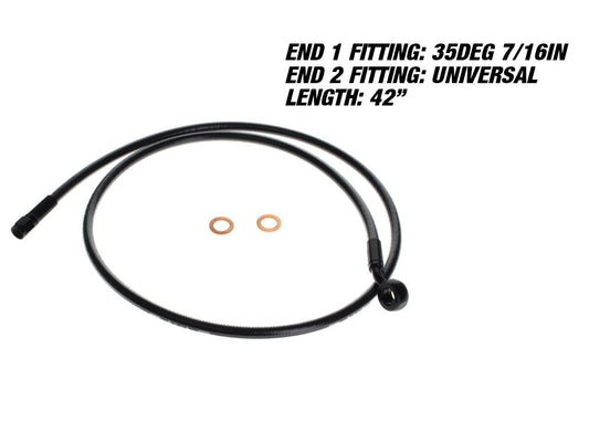 42in. Upper Front Brake Line with 7/16in. x 35 Degree Banjo - Black Pearl.