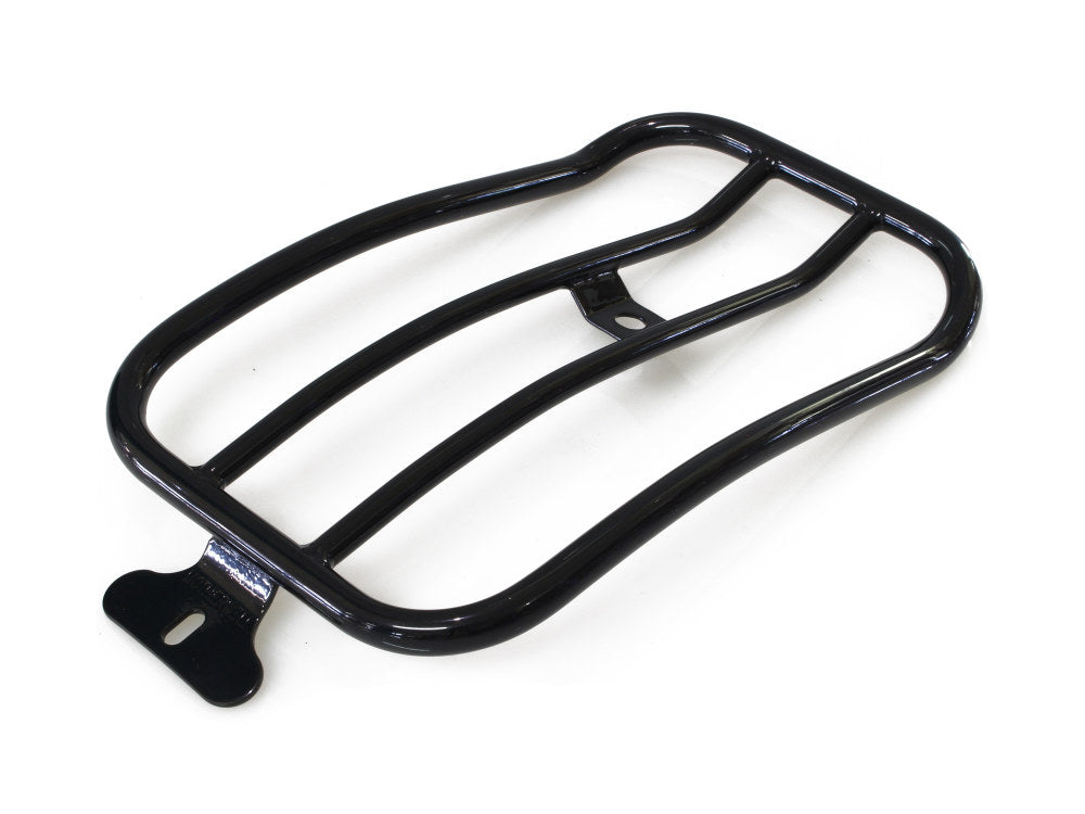 Solo Seat Luggage Rack - Gloss Black. Fits FX Softail 2007-2015 & Cross Bones 2008-2011