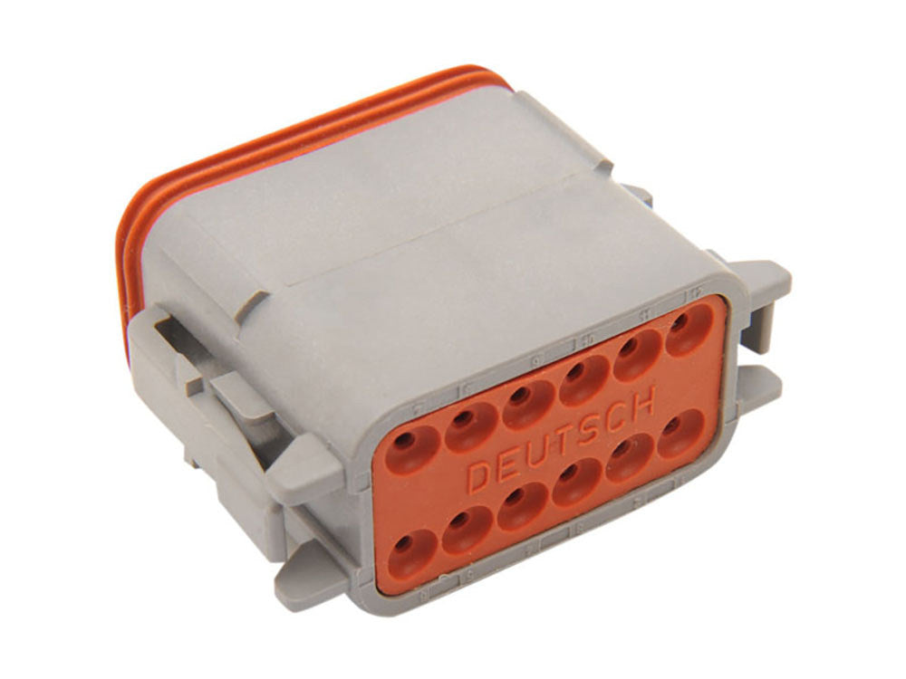 12-Wire Deutsch Plug with Wedgelock - Grey.
