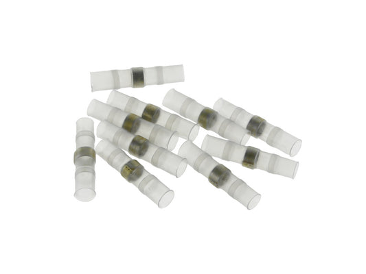 Heat Shrinkable Butt Splice with Low Temperature Solder - Pack of 10. Fits #12-#10 Gauge Wire.
