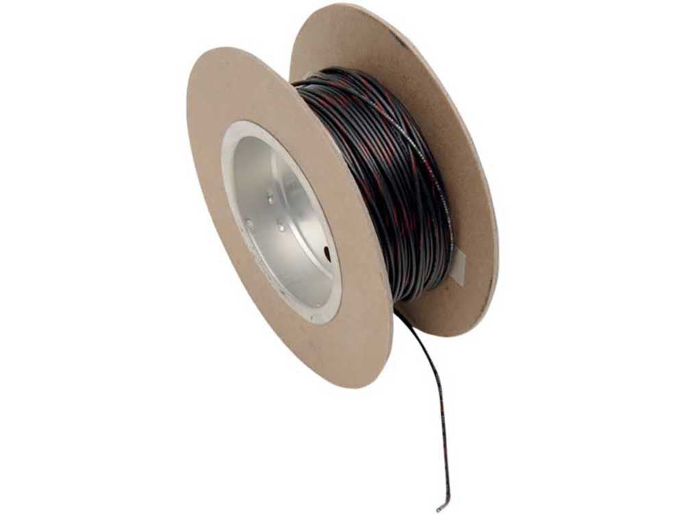 18-Gauge Wire - Black with Red Stripe.