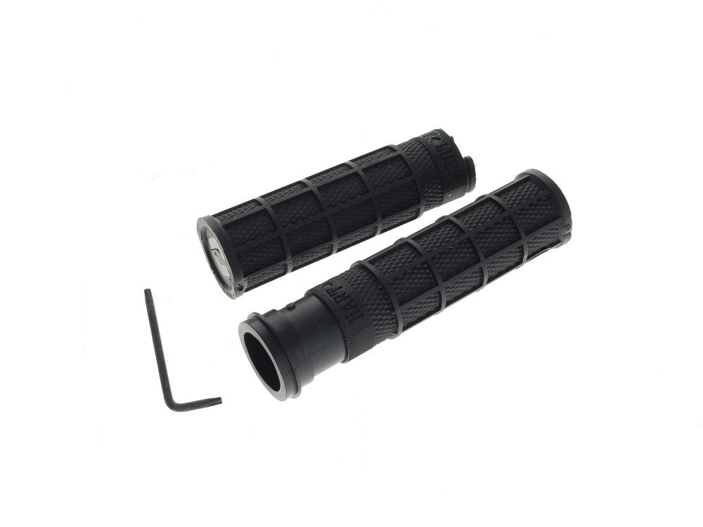 Replacement Rubbers for Hart-Luck Full Waffle Lock-On Handgrips - Black. Fits H-D 2008up with Throttle-by-Wire.