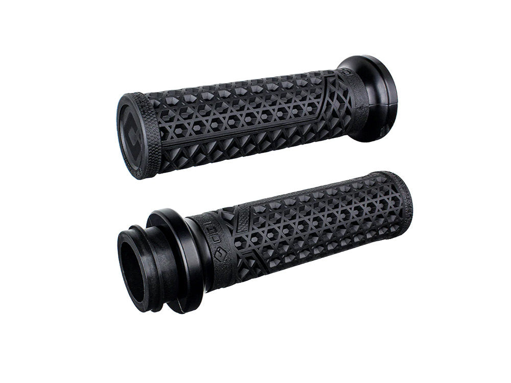 Vans Signature Lock-On Handgrips - Black/Black. Fits Indian Touring 2018up.