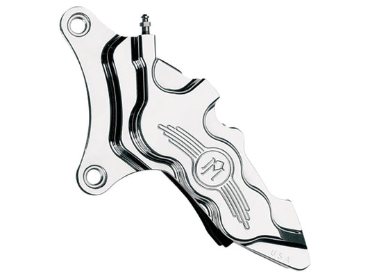 Left Hand Front 6 Piston Caliper - Chrome. Fits most Big Twin 1984-1999 & Sportster 1984-1999 Models with 11.5in. Disc Rotor.
