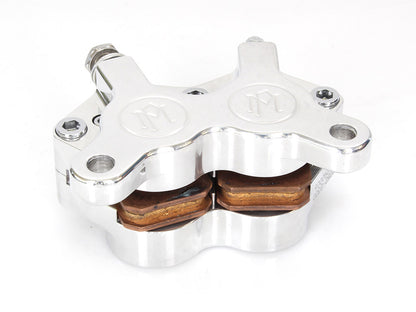 Universal 4 Piston Caliper - Polished. Fits H-D with 11.5in. Disc Rotor.