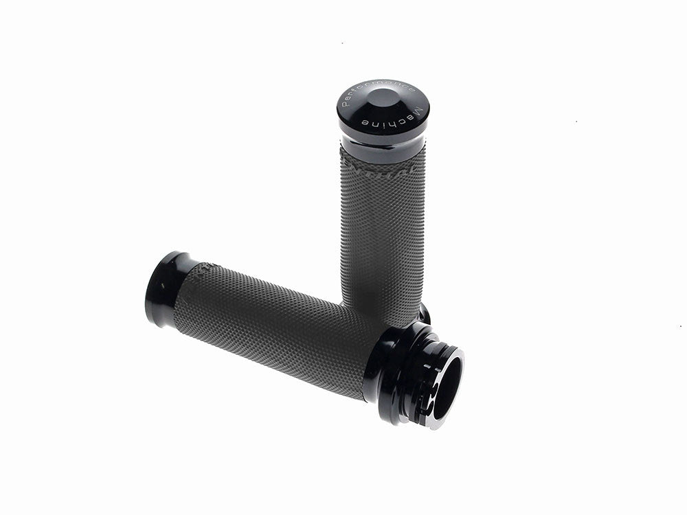 Contour Handgrips - Black. Fits H-D with Throttle Cable.