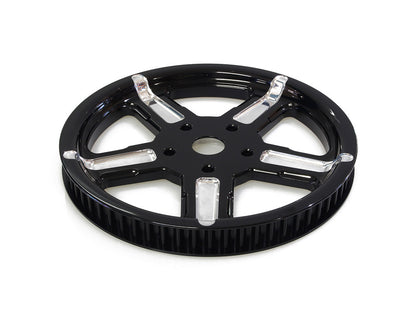 66 Tooth x 1in. wide Formula Pulley - Black Contrast Cut Platinum.