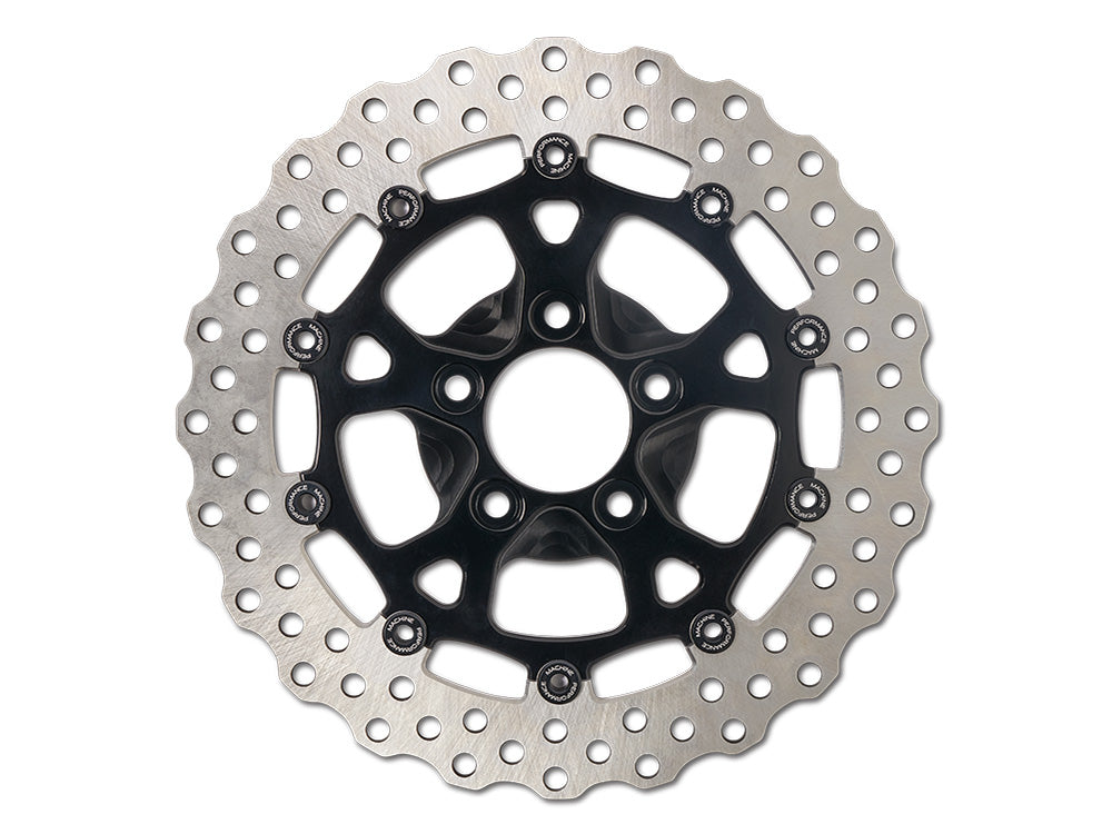 12.6in. Front Dominator Disc Rotor - Black Anodized. Fits Touring 2024up with Custom Wheel and Hub Mounted 320mm Rotors.