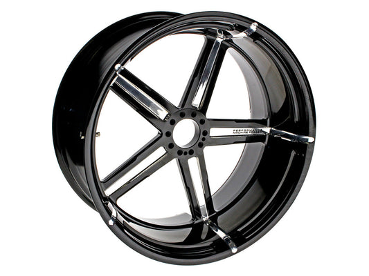 18in. x 8.50in. wide Formula Wheel - Black Contrast Cut Platinum.