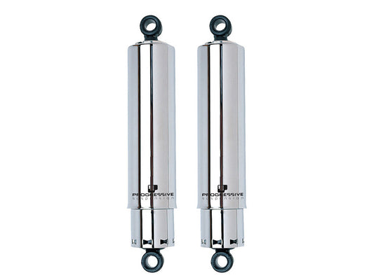 412 Series, 13.5in. Rear Shock Absorbers with Full Covers - Chrome. Fits Big Twin 1958-1972.