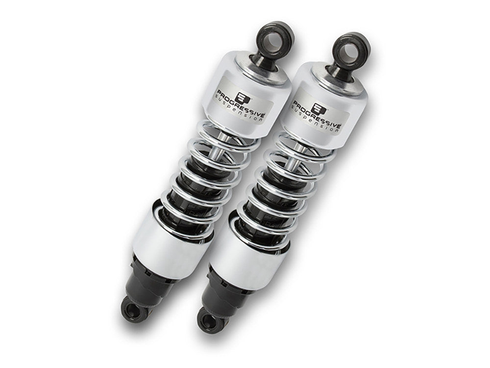 412 Series, 11in. Rear Shock Absorbers - Chrome. Fits 4Spd Big Twin 1973-1986