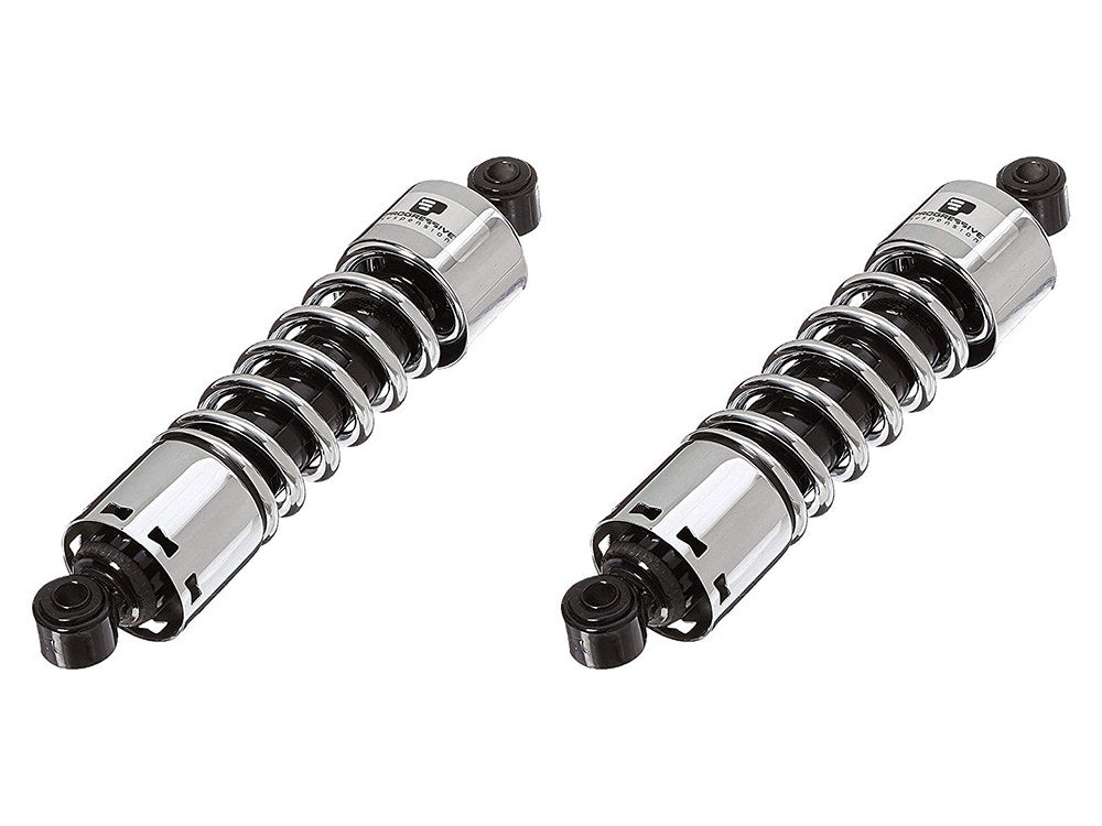 412 Series, 12in. Standard Spring Rate Rear Shock Absorbers - Chrome. Fits Dyna 1991-2017.